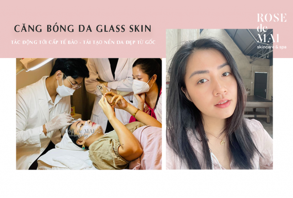 căng bóng da glass skin